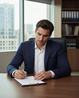 Business Executive Office Document Signing City Window Dx80x4 Dx80x4